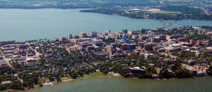 Madison's Isthmus from the air