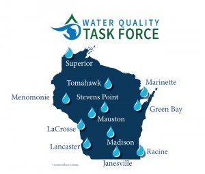 Infographic of Water Quality Task Force Hearing Locations